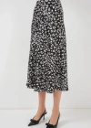 Siyah Beyaz Desenli Saten Etek 15806