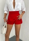 Şortlu Etek  Kırmızı