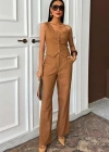 Tek Omuz Büstiyer Plazzo Pantolon Viscon Takım 10159