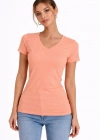 Thirt V Yaka lim Fit ikralı Tişört Günlük Basic Body  Toz Pembe