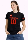 TÜRKİYE Ay Yıldız Baskılı 10 Numara Forma Tişört Taraftar Thirt  iyah