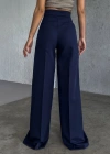 Üç Düğme Detayli Palazzo Pantolon