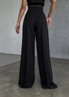 Üç Düğme Detayli Palazzo Pantolon