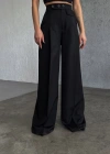 Üç Düğme Detayli Palazzo Pantolon