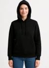 Üç İplik Kapüşonlu Kanguru Çepli weathirt Hoodie  iyah
