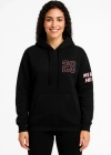 Üç İplik Kapüşonlu Ön Ve Arka Baskılı weathirt Hoodie  iyah
