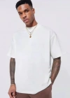 Unisex Basic Bisiklet Yaka Oversize Thirt  Beyaz