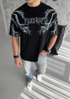 Unisex Bisiklet Yaka Baskılı Oversize Thirtiyah