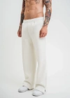 Unisex Boru Paça Baggy Eşofman Pantolon  Beyaz