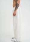 Unisex Boru Paça Baggy Eşofman Pantolon  Beyaz