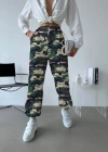 Unisex Ceplı Paraşut Kamuflaj Pantolon  Askeri