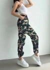 Unisex Ceplı Paraşut Kamuflaj Pantolon  Askeri