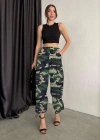 Unisex Ceplı Paraşut Kamuflaj Pantolon  Askeri