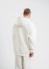 Unisex Double Oversize Kapşonlu Basic weathirt  Beyaz
