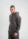 Unisex Double Oversize Kapşonlu Basic weathirt  Füme