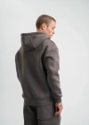 Unisex Double Oversize Kapşonlu Basic weathirt  Füme