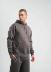Unisex Double Oversize Kapşonlu Basic weathirt  Füme
