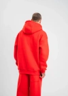 Unisex Double Oversize Kapşonlu Basic weathirt  Kırmızı