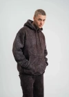 Unisex Double Oversize Kapşonlu Yıkamalı weathirt  Kahve