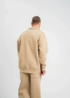Unisex Double Oversize Patlı Yaka weathirt  Bej