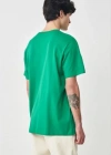 Unisex Düz Biskilet Yaka Oversize Tshirt  Yeşil