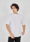 Unisex Jakar Kumaş Rahat Kol Thirt  Beyaz