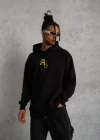 Unisex Kapşonlu Baskılı weetshirt  iyah