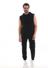 Unisex Kapşonlu Kolsuz Eşofman Takımı iyah