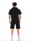 Unisex Kapşonlu Oversize Thirt Şortlu Takım  iyah