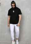 Unisex Kapşonlu Oversize Thirt Takım  iyah