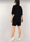 Unisex Nakış İşlemeli Şort Takım  iyah
