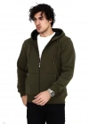 Unisex Tam Fermuarlı Kapşonlu  weathirt  Haki