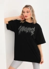 Unisex Taş Desenli Oversize Thirt  iyah