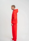 Unisex Uzun Kol Kapşonlu Eşofman Takım  Kırmızı