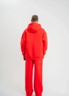 Unisex Uzun Kol Kapşonlu Eşofman Takım  Kırmızı