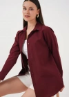 Uzun Kol Basic Gömlek 20279  Bordo