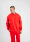 Uzun Kol Bisiklet Yaka Basic SweatShirt  Kırmızı