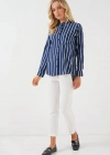 Uzun Kollu Çizgili Gömlek 20283  A.Lacivert