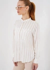 Uzun Kollu Çizgili Gömlek 20283  Bej