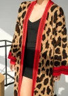 Uzun Leopar Hırka  CamelKırmızı