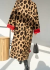 Uzun Leopar Hırka  CamelKırmızı