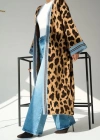 Uzun Leopar Hırka  CamelMavi