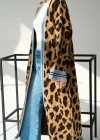 Uzun Leopar Hırka  CamelMavi
