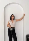Vatkalı Kolsuz V Yaka Drapeli Crop Bluz ikralı Fit  Boyalı Gri