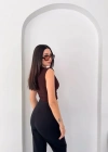 Vatkalı Kolsuz V Yaka Drapeli Crop Bluz ikralı Fit  Kahverengi