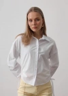 Yanları Bağlamalı Basic Gömlek  Beyaz