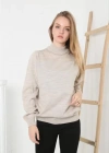 Yarım Balıkçı Yaka Triko Kazak  Bej