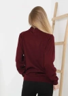 Yarım Boğaz Triko Kazak Yumuşak Dokulu Pamuklu Ince Dokuma, Uzun Kollu Rahat Regular Kalıp  Bordo