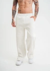 Yırtmaç Detaylı Boru Paça Baggy Eşofman Pantolon  Beyaz