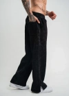 Yırtmaç Detaylı Boru Paça Baggy Eşofman Pantolon  iyah